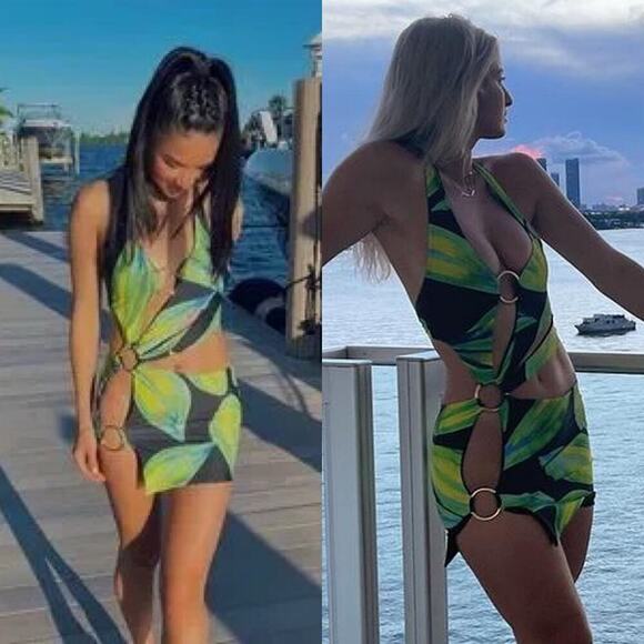 Louisa Ballou Ssense Cut Out Sex Wrap Mini Dress Blue & Yellow/Green Size Small - Picture 8 of 9